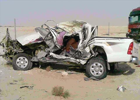 Three people killed in road accident on Al Kharara Highway